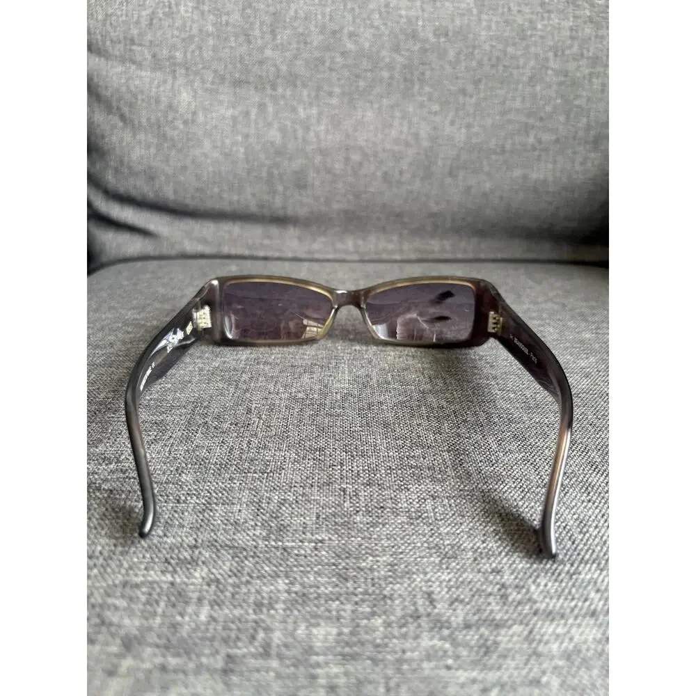 Beausoleil Paris Womens Y2K Small Rectangle‎ Purple Jeweled Sunglasses 205 04